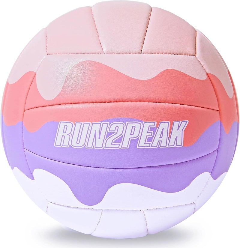 RUN2PEAK Soft Touch Volleyball Ball Gifts for Teen Girls Kids Youth Team Beginners Durable Volleyballs for Outdoor Indoor Beach Pool Water Play Official Size 5 Training Practice Volley Ball - Image 1